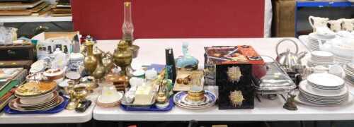 Various pottery, plated ware and effects, Star Wars Revenge of the Sith interactive book,...