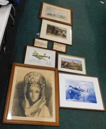 Rosa Woodliffe. Hougham Church, Lincoln Wolds, watercolour, signed, attributed verso,...