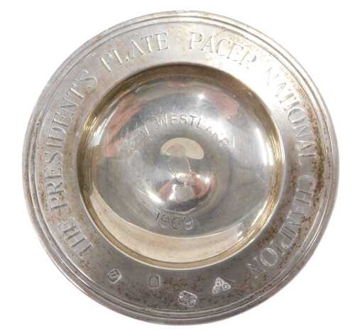 An Elizabeth II silver Armarda dish, of circular form, marked The President's Plate, London,...