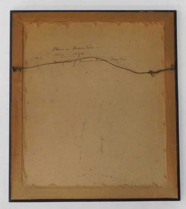 19thC School. Portrait of Eleanor Thornton, standing wearing finery ...