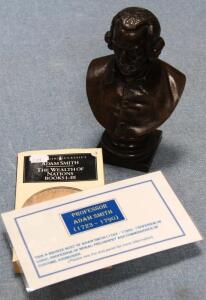 *A 19thC bronze bust of the economist Adam Smith - 2