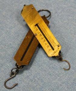 *Two Salter brass postal balance scales.