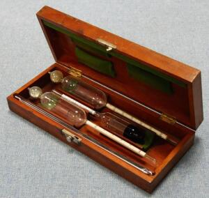 *A cased set of S & A Calderara hydrometers - 2