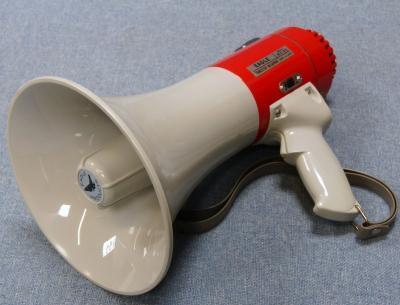 *An Eagle products transistorized hand held megaphone.