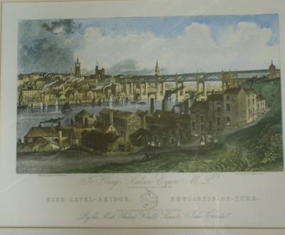 *After T Richardson. coloured print 'View of the port and town of Newcastle upon Tyne