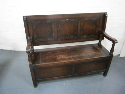An oak Monk's bench