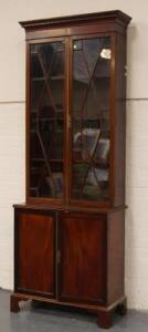 A 19thC mahogany cabinet bookcase