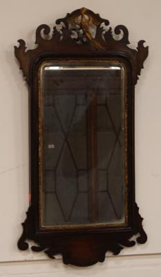 A 19thC mahogany pier glass in the Chippendale manner