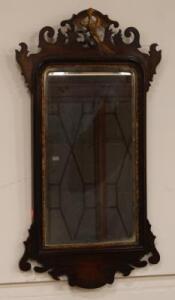 A 19thC mahogany pier glass in the Chippendale manner