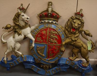 *A cast iron Royal Coat of Arms