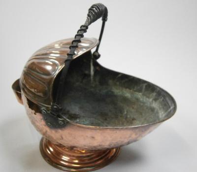 A Victorian copper coal scuttle