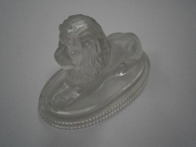 A Davidson moulded glass figure of a recumbent Lion