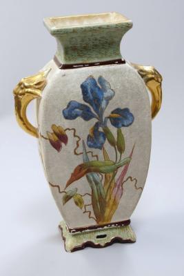 A Continental two handled pottery vase