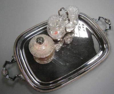 An electro plated oval tray