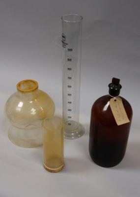 *A collection of glass laboratory vessels.