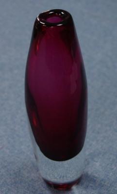 An Afors cranberry cased glass vase