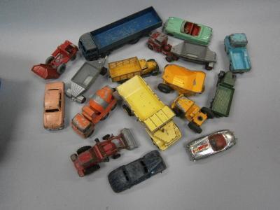 A quantity of play worn die-cast models.