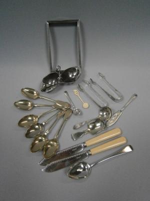 A group lot of silver and plated wares