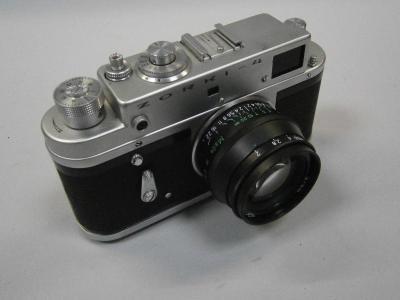 A Zorki-4 SLR camera.