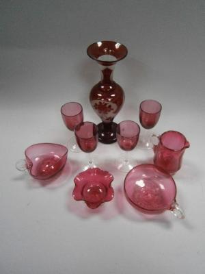 Cranberry glassware