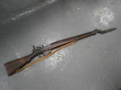 A 1942 No 4 mark I Long Branch rifle with bayonet