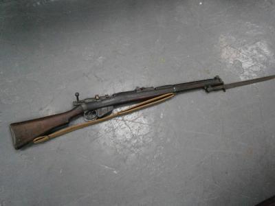 A 1942 No. 1 Mark III 303 rifle with bayonet