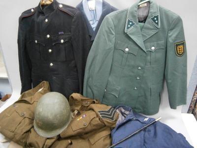 Seven assorted military uniforms
