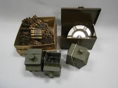 Three military traffic lamps