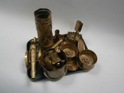 A collection of WWI and later Trench Art.