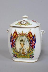 A Ringtons 'Golden Jubilee' 1952 - 2002 ceramic commemorative tea caddy