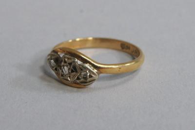 A 1940/50s tiny diamond set dress ring