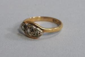 A 1940/50s tiny diamond set dress ring
