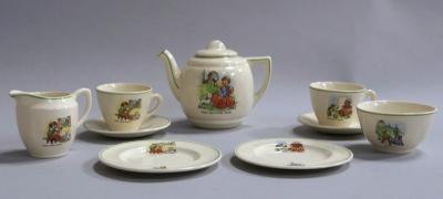 A Staffordshire pottery nursery tea service
