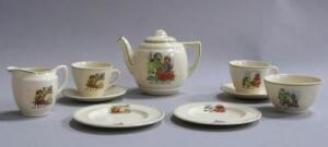 A Staffordshire pottery nursery tea service