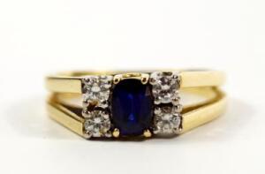 An 18ct gold sapphire and diamond ring