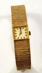 An Omega lady's 9ct gold wristwatch
