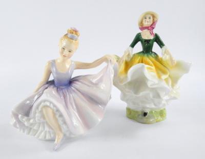 Two Royal Doulton figures of Becky HN2740 and Dancing Years HN2235.