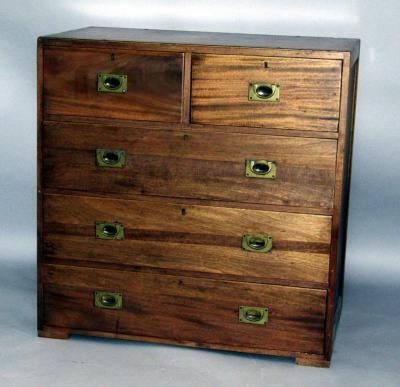 A Victorian mahogany military chest