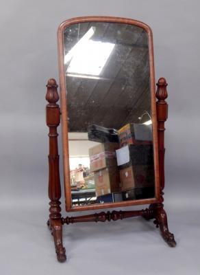 A Victorian mahogany robing mirror