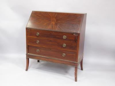 An Edwardian mahogany and cross banded bureau