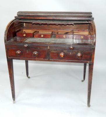 A George IV mahogany cylinder bureau