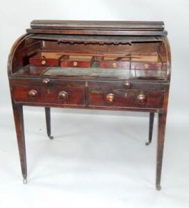 A George IV mahogany cylinder bureau