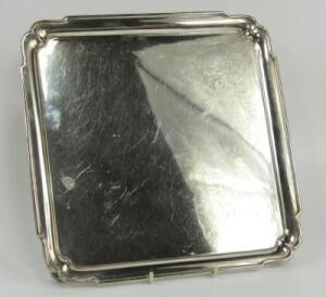 A George V square silver salver