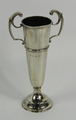An Edwardian silver twin handled trophy