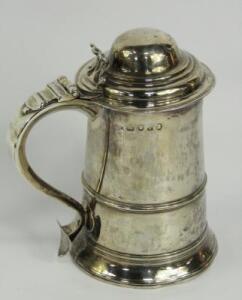 A George III silver lidded tankard by Hester Bateman
