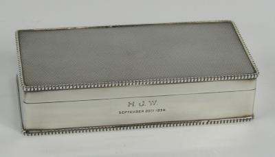 A George V silver twin division cigarette box