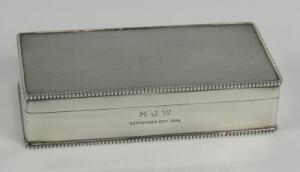 A George V silver twin division cigarette box
