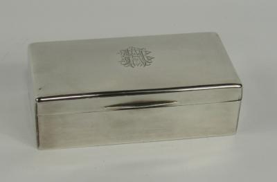 A George V silver twin division cigarette box