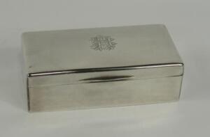 A George V silver twin division cigarette box