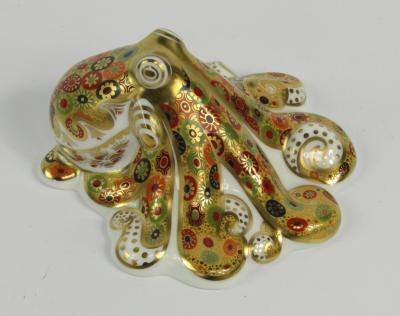 A Royal Crown Derby Imari porcelain paperweight modelled as the Octopus